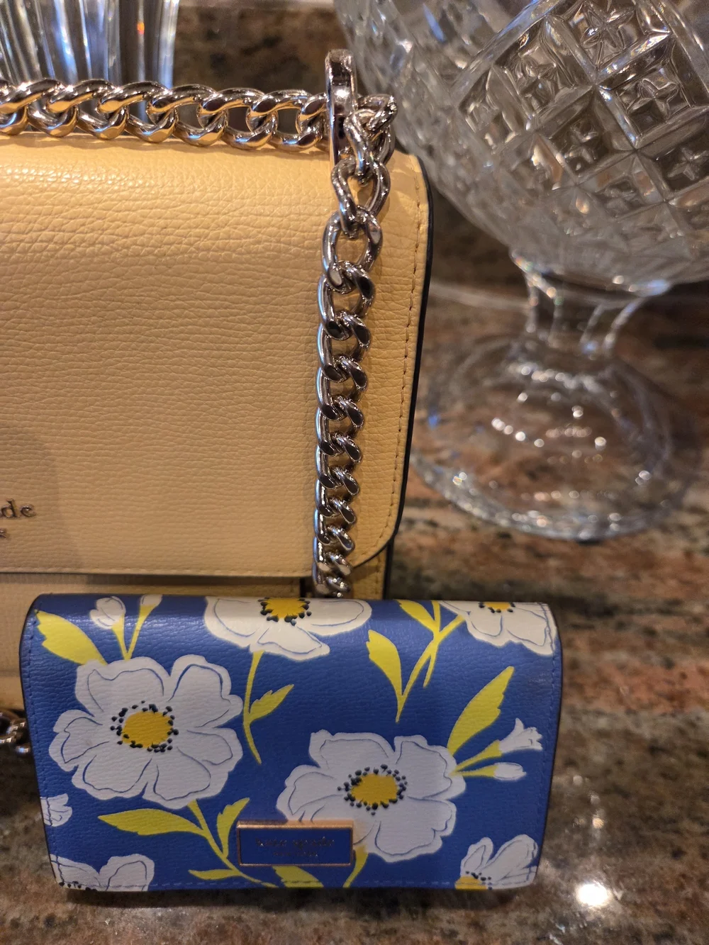 kate spade Yellow Leather Chain Shoulder Bag And Wallett